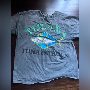 vintage graphic fishing t shirt tijuana tuna patrol grey mens medium
